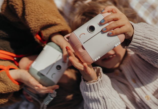Camera foto digitala cu functie de printare termica pentru copii KidyPrint, Peach, Kidywolf